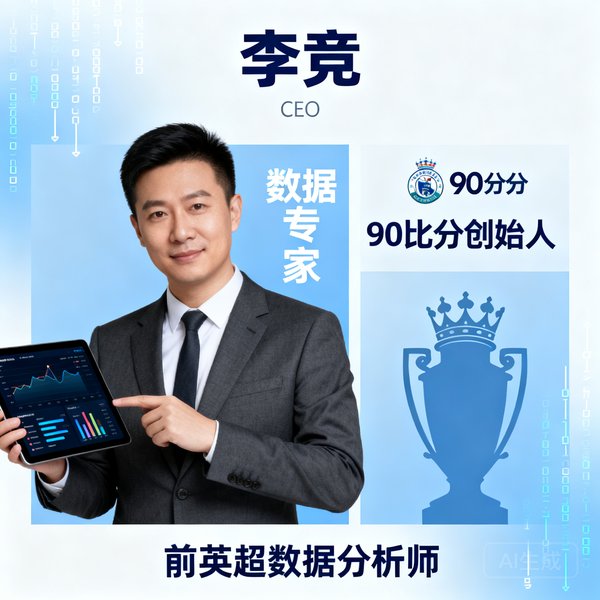 李竞 CEO 数据专家,90比分创始人,前英超数据分析师