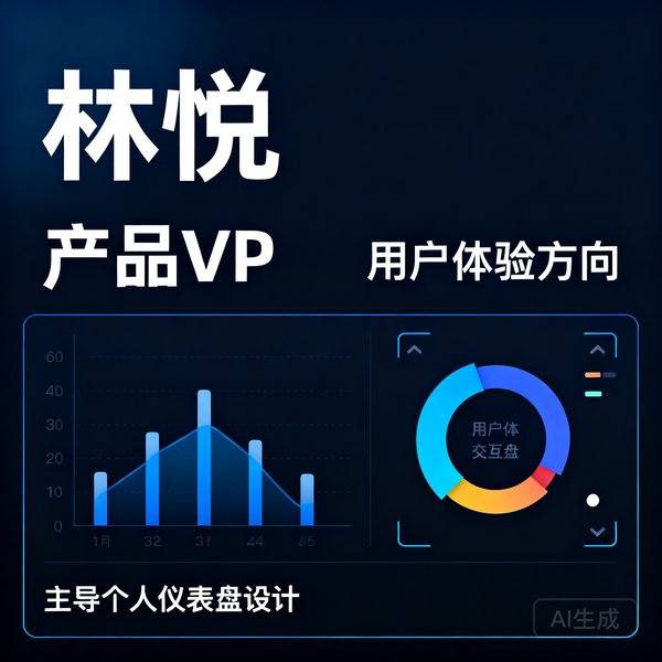 林悦 产品VP 用户体验方向,主导个人仪表盘设计